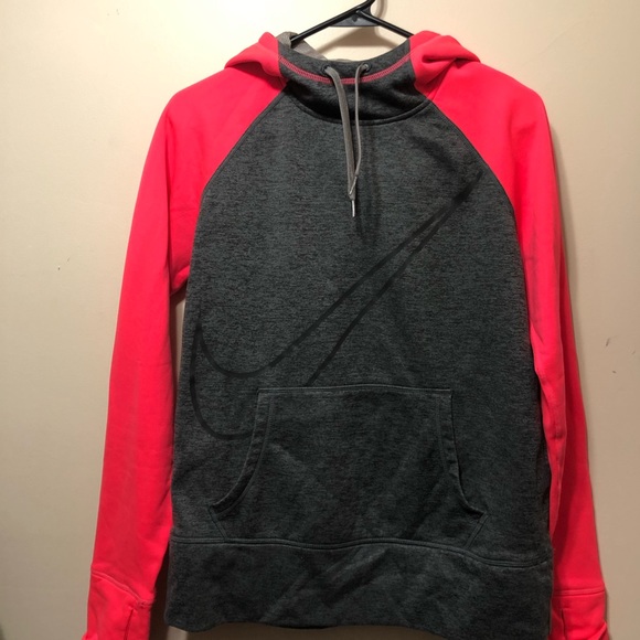 Nike Tops - Hot pink/grey Nike hoodie